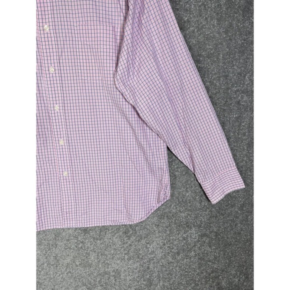 J Crew 100s 2-Ply Cotton Button Down Shirt Mens Large Pink Plaid Long Sleeve - Picture 7 of 16
